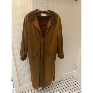 Vintage LL Bean Duster Barn Coat Jacket Long with Aztec Lining